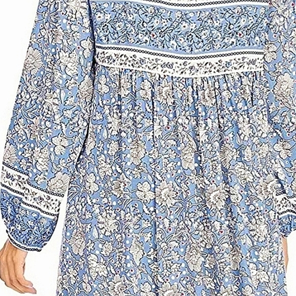 R. Vivimos Maxi Dress Sz XS 0/2 Lt BLUE Bohemian Boho Prairie Floral Dress NEW! - Picture 5 of 15